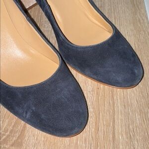 Talbots heels blue leather suede 7 Elegant Women's Pumps block heel